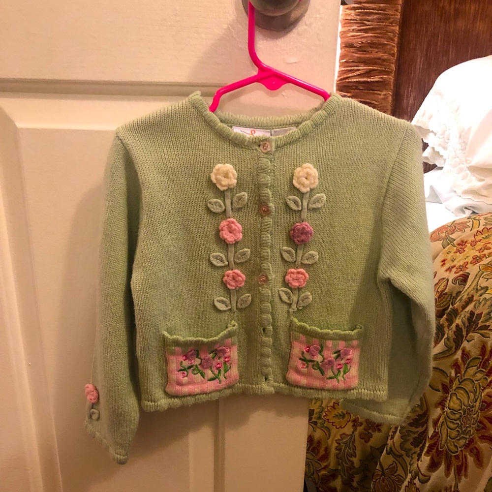 4T floral cardigan sweater